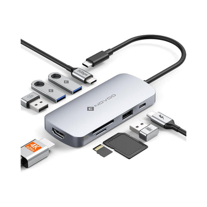 Hub USB-C 9 en 1 con HDMI 4K 60Hz y Carga PD 100W
