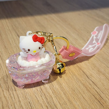 Llavero Hello Kitty Tipo Bañera de Silicona y Acrílico para Mujer