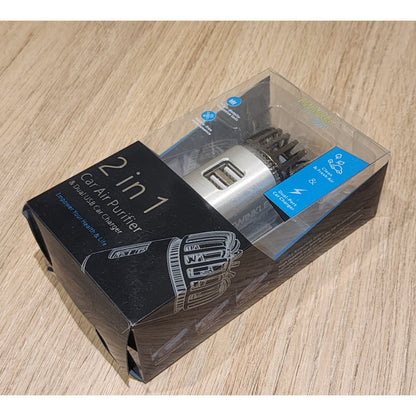 Purificador Ionizante de Aire para Auto 12V con Doble USB
