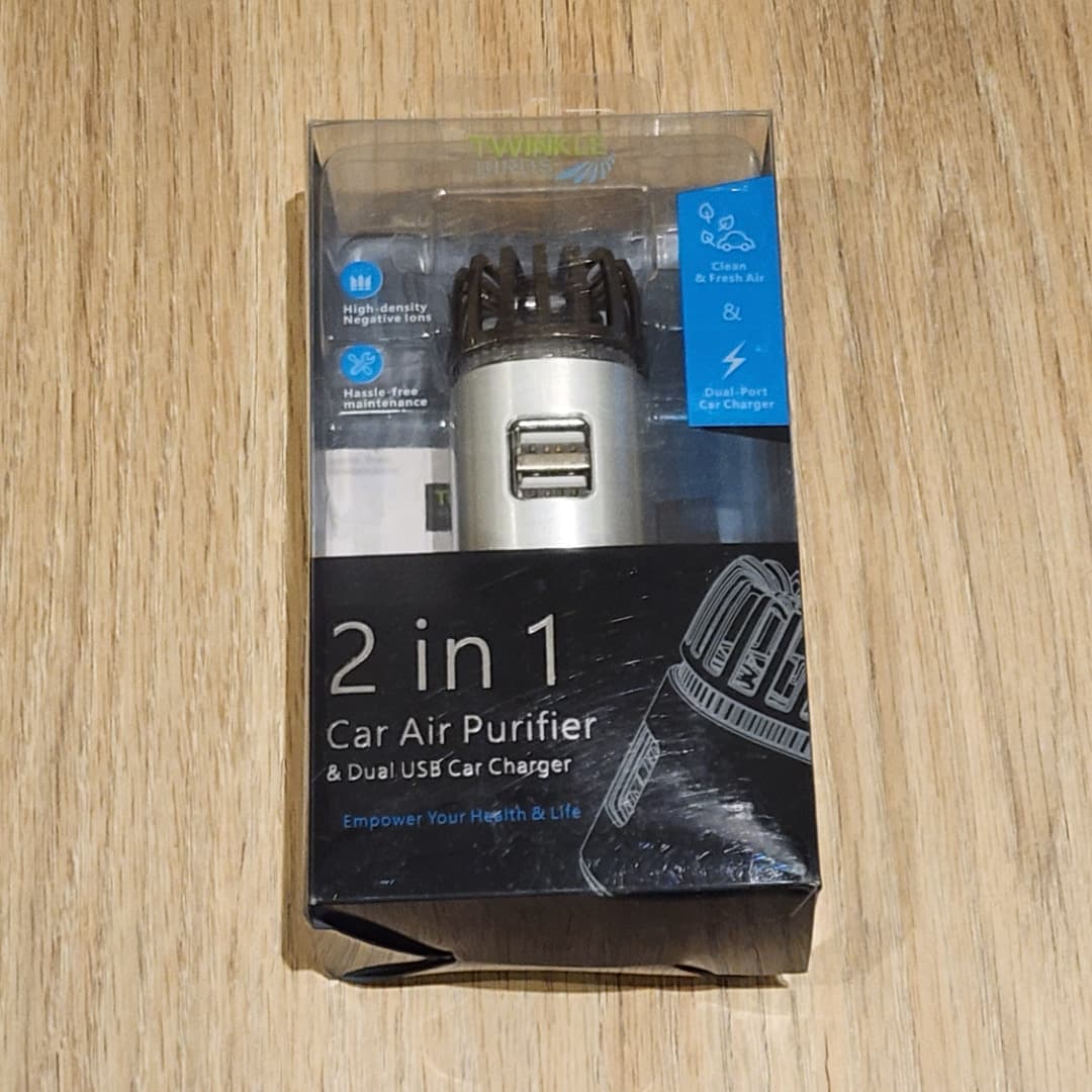 Purificador Ionizante de Aire para Auto 12V con Doble USB