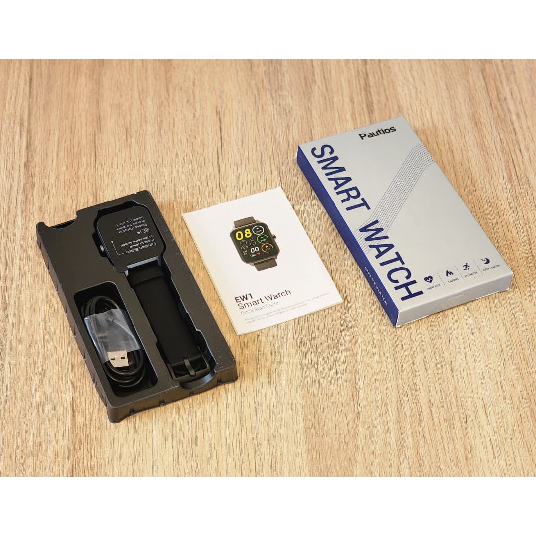 Smartwatch Pautios 1.8” IP68 con Monitoreo de Salud y Actividad Negro