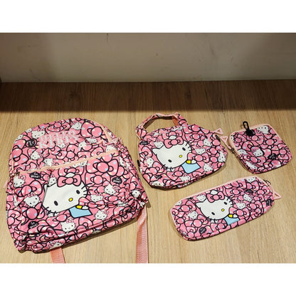 Set de Mochilas y Bolsos Hello Kitty Sanrio 4 Piezas de Nylon