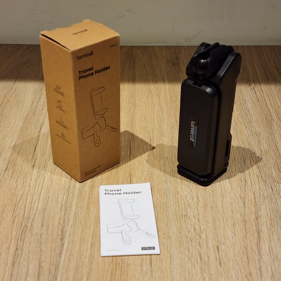 Soporte Plegable para Teléfono de Viaje con Clip Ajustable 360°