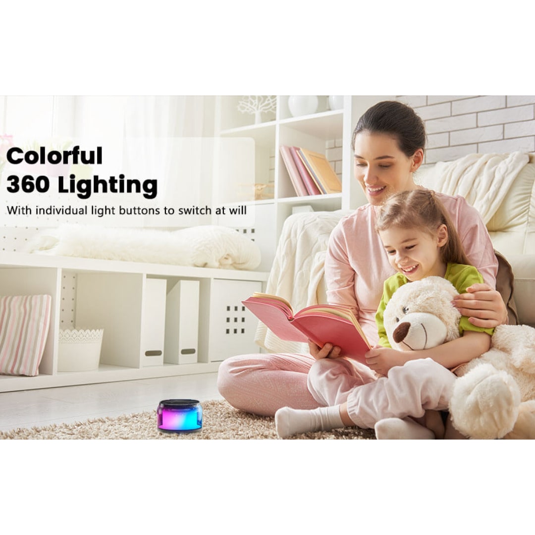 Parlante Bluetooth LENRUE A64 con Luces LED Portátil