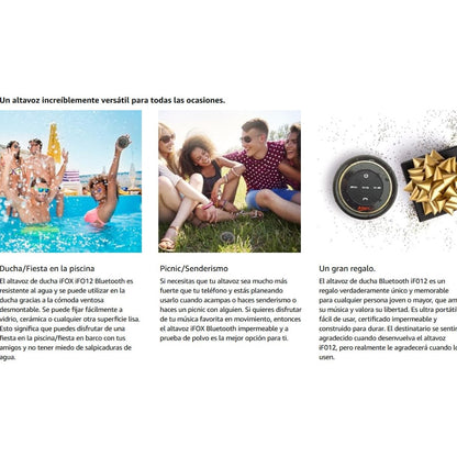 Parlante Bluetooth iFox iF012 Impermeable IP67 Ducha