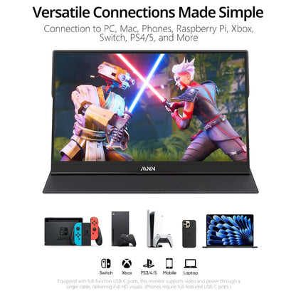 Monitor Portátil 15.6 FHD IPS USB-C y Mini HDMI