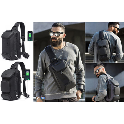 Mochila Bandolera Antirrobo BANGE Impermeable con USB
