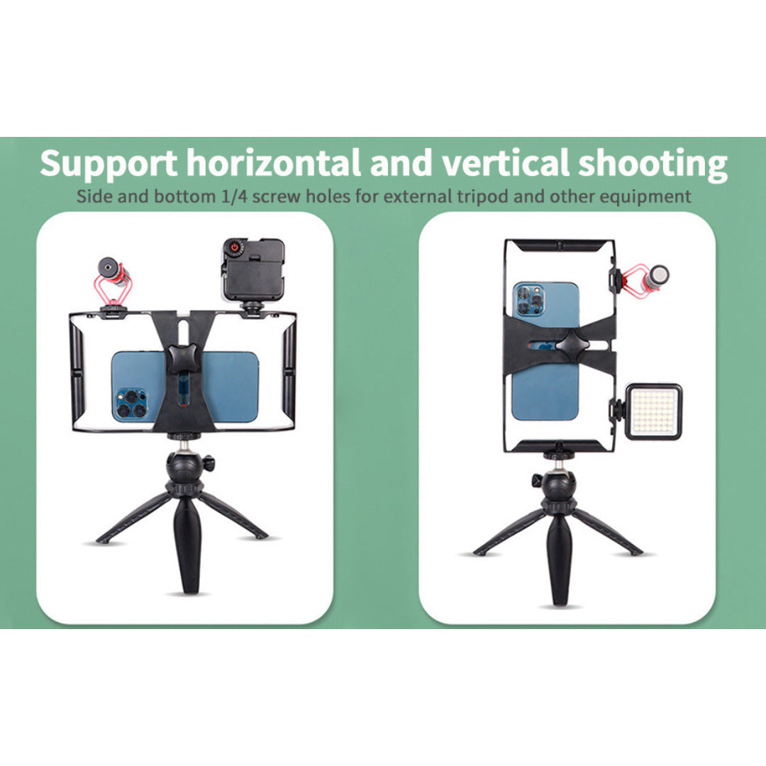 Jaula Estabilizadora para Celular – Soporte Vlogging con 3 Zapatas Frías