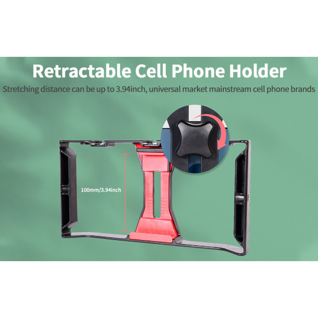 Jaula Estabilizadora para Celular – Soporte Vlogging con 3 Zapatas Frías