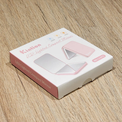 Espejo Compacto Recargable con Luz LED 3 Tonos