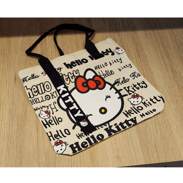 Bolso Tote Hello Kitty Mujer Gran Capacidad Blanco y Negro