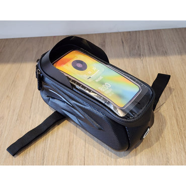 Bolsa Delantera Bicicleta Montaña Negra Resistente al Agua