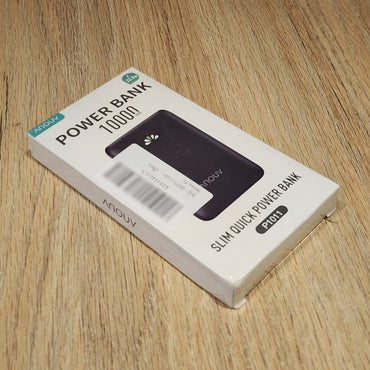 Mini Power Bank 10000mAh USB-C Carga Rápida Blanco Ultra Delgado
