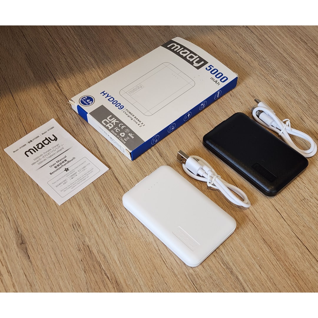 Mini Power Bank 5000mAh USB-C 12W iPhone Samsung Pack x2