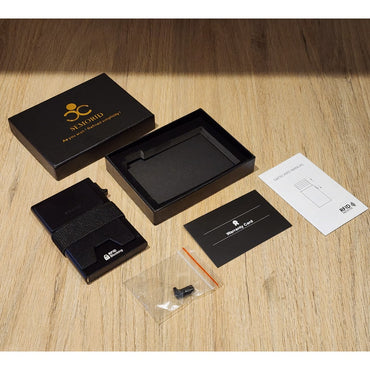 Billetera Inteligente RFID 12 Tarjetas Elegante Compacta Negra