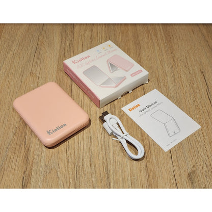 Espejo Compacto Recargable con Luz LED 3 Tonos