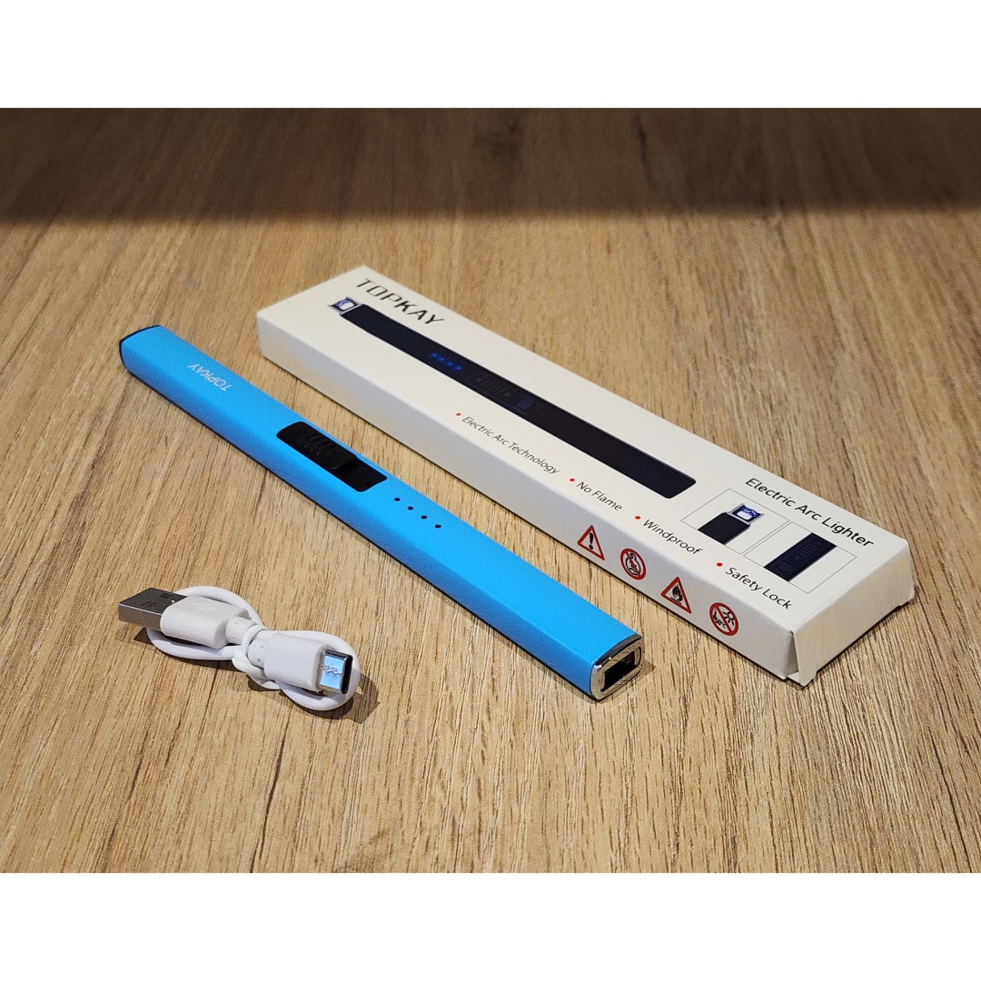 Encendedor Eléctrico USB de Plasma - Viento y Llama - Azul